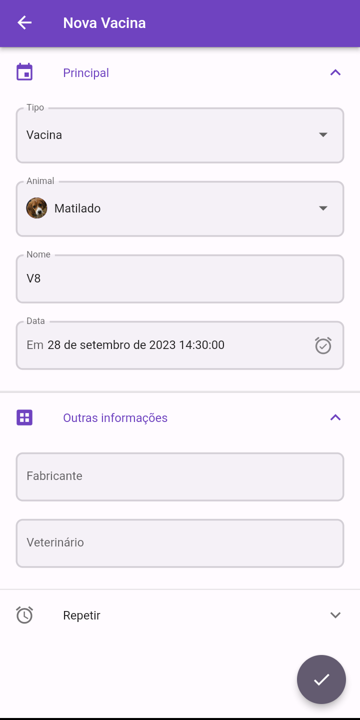 Agendamento de cuidados